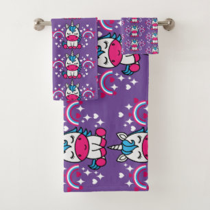 Conjunto De Toalhas Little Girls Unicorn Pony