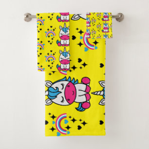 Conjunto De Toalhas Little Girls Unicorn Pony