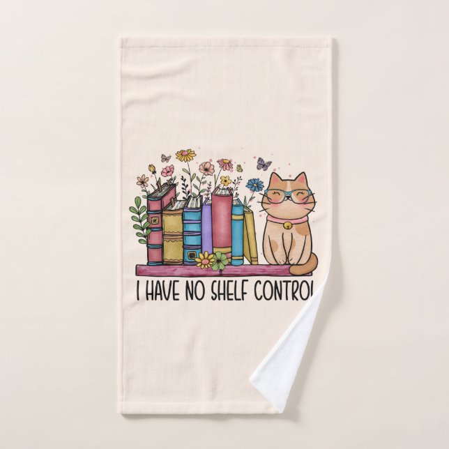 Conjunto De Toalhas Livros Florais e Gatos (Toalha de mão)