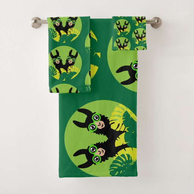 Conjunto De Toalhas Llama Alpaca Twins (Insitu)