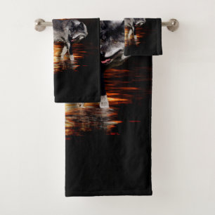 Conjunto De Toalhas Lobo cinzento do "sobrevivente" e design do