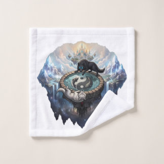 Conjunto De Toalhas Lobos Yin Yang Galáxia Cósmica Fantasia Flutuante