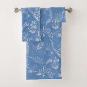 Conjunto De Toalhas Lona verde-mar elegante