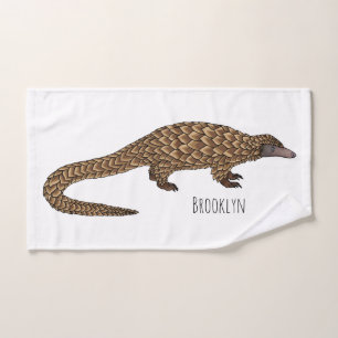 Conjunto De Toalhas Long-tailed pangolin cartoon illustration 