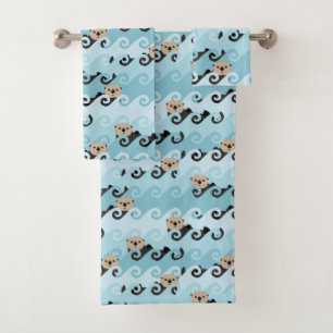 Conjunto De Toalhas Lontras de mar que montam as ondas