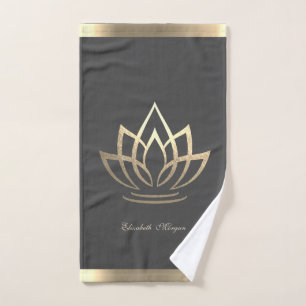 Conjunto De Toalhas Lótus Dourado Elegante, Yoga