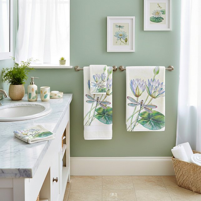 Conjunto De Toalhas Lotus e libélula (Criador carregado)