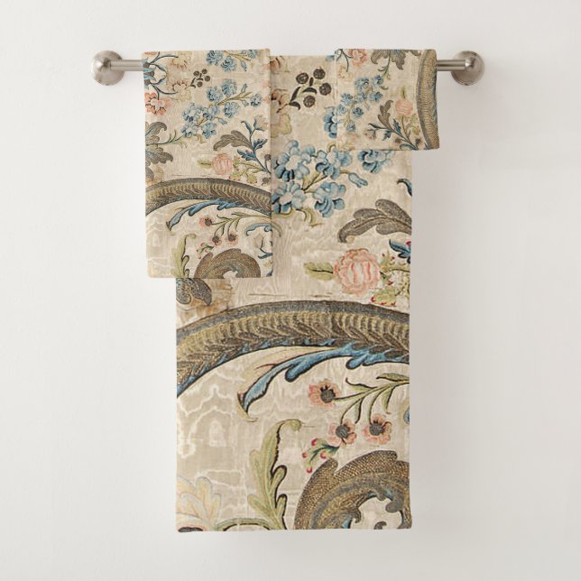 Conjunto De Toalhas Louis XV Floral Impressão Elegant Bath Towels (Insitu)