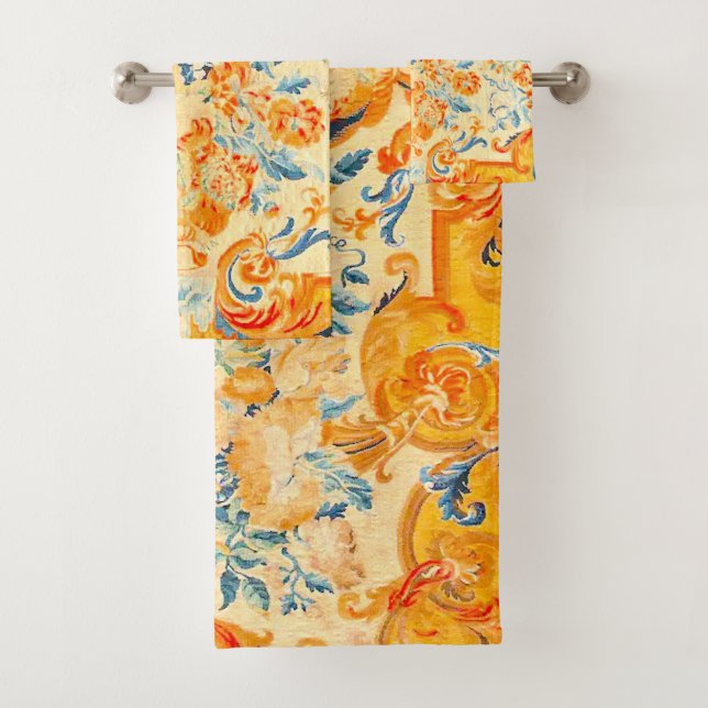 Conjunto De Toalhas Louis XV Flores Botânicas e Folhas (Insitu)