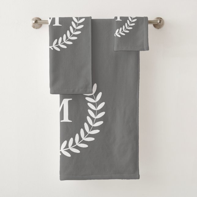 Conjunto De Toalhas Louros & cinzas elegantes brancos rústicos (Insitu)