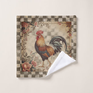 Conjunto De Toalhas Lovely Vintage Rooster and Flowers Pattern 