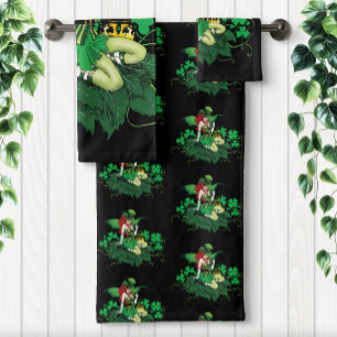 Conjunto De Toalhas Luck Irish Fairy Green
