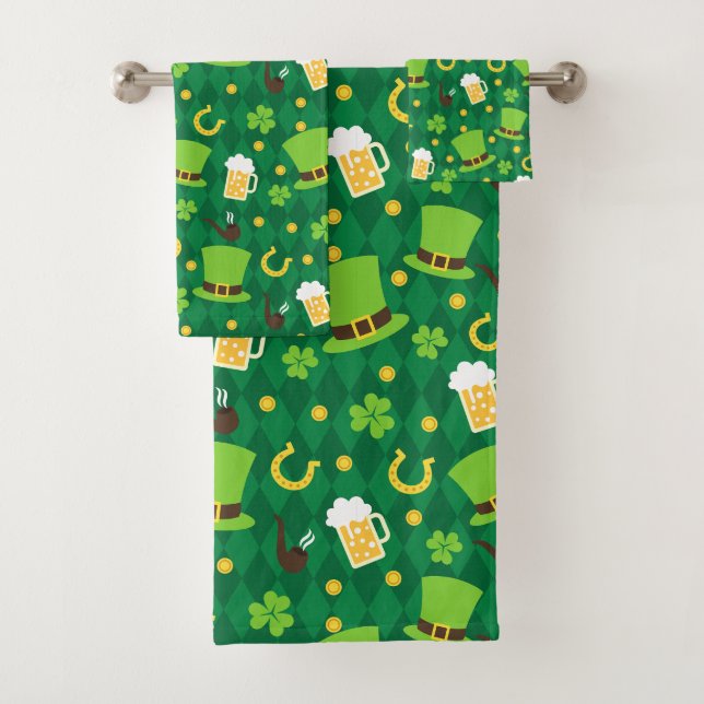 Conjunto De Toalhas Lucky Clover Beer Horsfere Rua Irlandesa Patrick (Insitu)