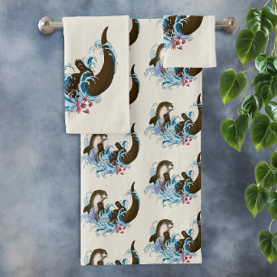 Conjunto De Toalhas Lúdica Baleia Azul Otária do Rio Caprichosa Salpic