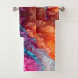 Conjunto De Toalhas Luminous Abstract Tissue Paper Layers