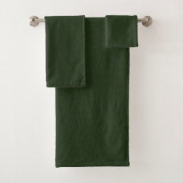 Conjunto De Toalhas Luscious Dark Green Plush