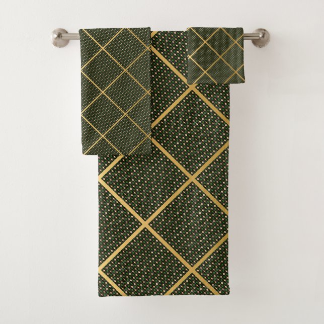 CONJUNTO DE TOALHAS LUXE DOURADO GREEN WAVE BATH TOWEL SET (Insitu)