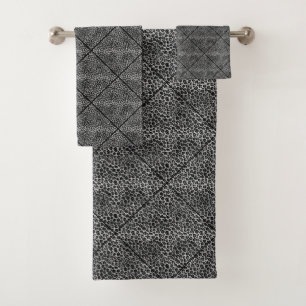 CONJUNTO DE TOALHAS LUXE LEOPARD BLACK BRANCO TOWEL SET