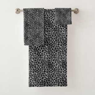 CONJUNTO DE TOALHAS LUXE MONOCHROME LEOPARD PERSONALIZADO TOWEL SET