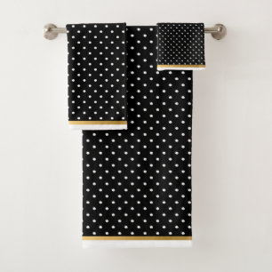 CONJUNTO DE TOALHAS LUXE PRETO SPOP BRANCO DOURADO SPOTHROOM TOWEL SET