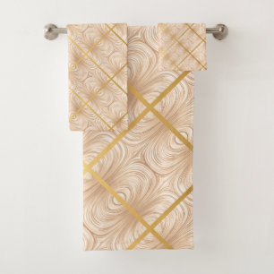 CONJUNTO DE TOALHAS LUXE SATIN DOURADO BRONZE BATHROOM TOWEL SET