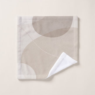 Conjunto De Toalhas Luxo Bege Neutro Abstrato