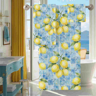 Conjunto De Toalhas Luxo Limões de Amalfi Diamantes Mediterrâneo