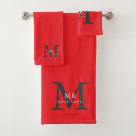 Conjunto De Toalhas Luxo Moderno com Cor Correspondente ao Monograma