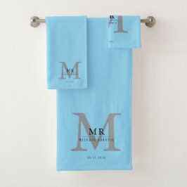 Conjunto De Toalhas Luxo Moderno com Cor Correspondente ao Monograma 