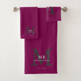 Conjunto De Toalhas Luxo Moderno com Cor Correspondente ao Monograma 