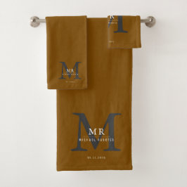 Conjunto De Toalhas Luxo Moderno Correspondência de Cor Monograma