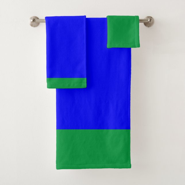 CONJUNTO DE TOALHAS LUXURIOSO COBALÃO SPA BRILHANTE VERDE AZUL TRIM (Insitu)