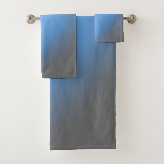 Conjunto De Toalhas Luz-lua Cinzas e azul (Insitu)