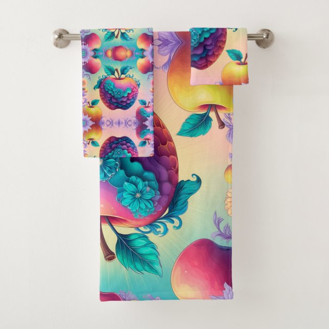 Conjunto De Toalhas Maçã colorida (Insitu)