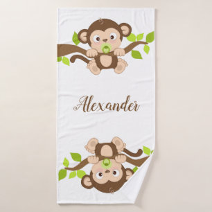 Conjunto De Toalhas Macaco bonito do bebê