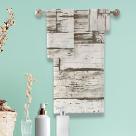 Conjunto De Toalhas madeira branca cinza de madeira branca