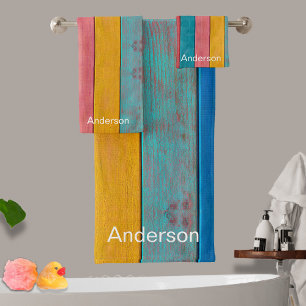 Conjunto De Toalhas Madeira russa de praia colorida de âncora náutica