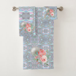 Conjunto De Toalhas Mãe de Rosas Rosa-Rosa-de-Pérola