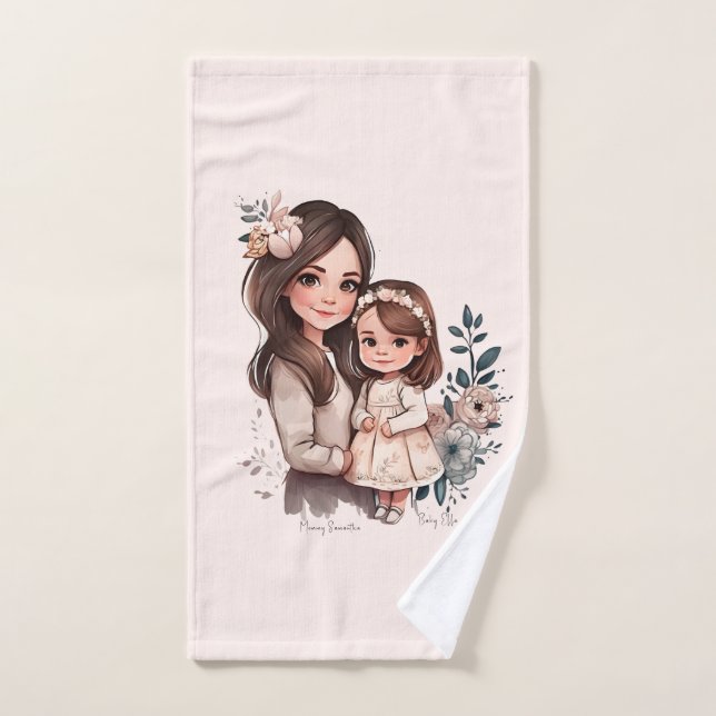 Conjunto De Toalhas Mãe e Filha Adoráveis (3) (Toalha de mão)