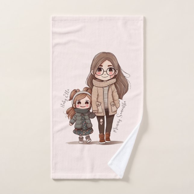 Conjunto De Toalhas Mãe e Filha Adoráveis (5) (Toalha de mão)