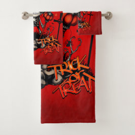 Conjunto De Toalhas Mágica de abóbora e diversão óssea.