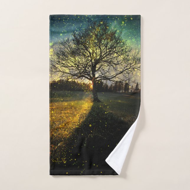 Conjunto De Toalhas Magical fireflies dreamy landscape (Toalha de mão)