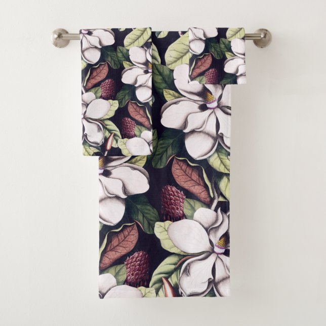Conjunto De Toalhas Magnolia Flower Pattern (Insitu)