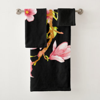 Conjunto De Toalhas Magnólia Preta
