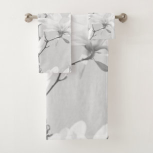 Conjunto De Toalhas Magnolias Black & White #1 #wall #art 