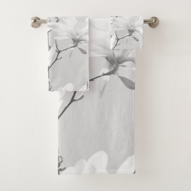 Conjunto De Toalhas Magnolias Black & White #1 #wall #art  (Insitu)