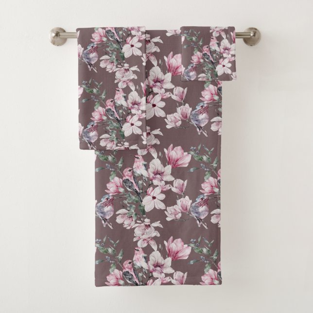 Conjunto De Toalhas Magnolias Rosa (Insitu)