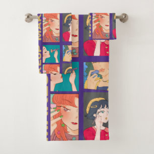 CONJUNTO DE TOALHAS MAKEUP ANIME AMIGOS