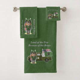 Conjunto De Toalhas Malandro do Exército com Pequeno Caminhão Militar