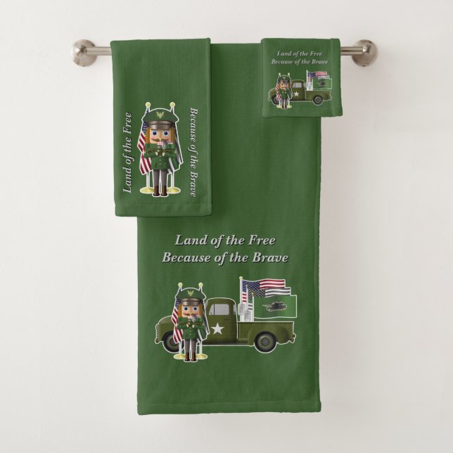 Conjunto De Toalhas Malandro do Exército com Pequeno Caminhão Militar (Insitu)